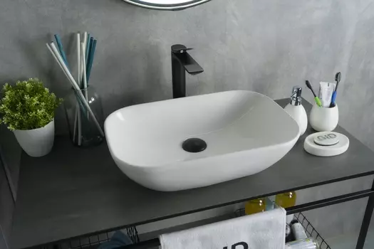 Раковина Gid Geometrico N9447 накладная 51х34 белая