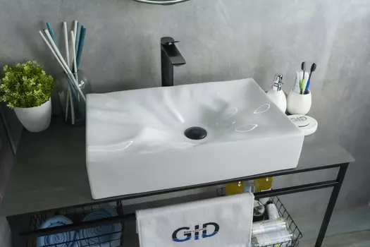 Раковина накладная Gid N9461 57,5х36 белая