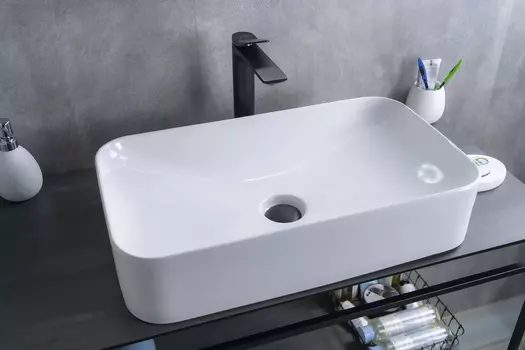 Раковина Gid Geometrico N9596 накладная 61х35 белая