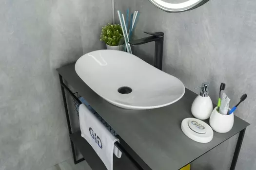 Раковина Gid Lago N9811 накладная 61х37 белая