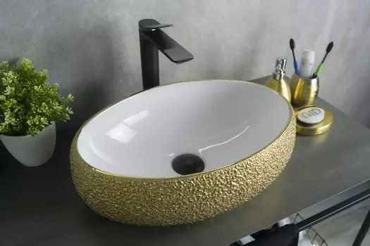 Раковина накладная Gid Nc433 48х34 белая