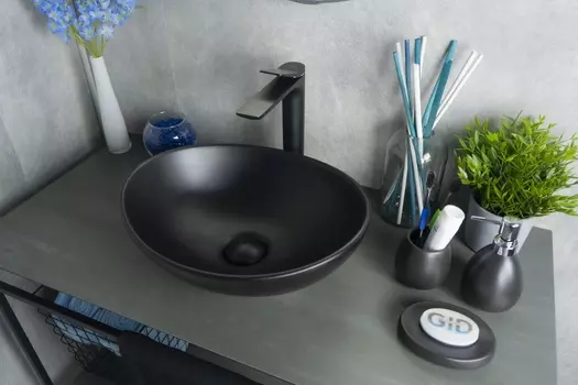 Раковина Gid Lago Nc901 накладная 41х34 черная матовая