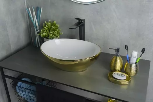 Раковина накладная Gid Nc999 41х34 белая