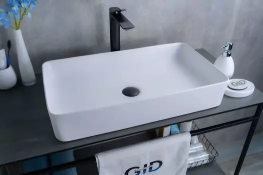 Раковина Gid Geometrico Wm9396 накладная 60х34 белая матовая