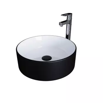 Раковина накладная Grossman GR-4040BW черно-белая