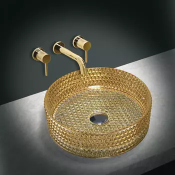 Раковина накладная Vincea VBS-5GL05 золото
