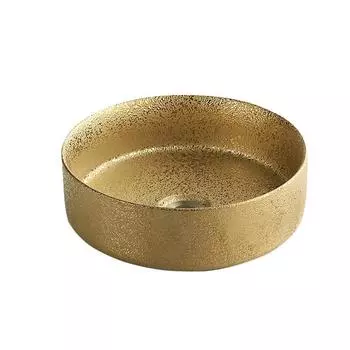 Раковина Point Виктория PN43064GB брашированное золото накладная