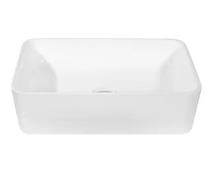 Раковина Runo Марио 50 накладная, белая глянцевая, прямоугольная