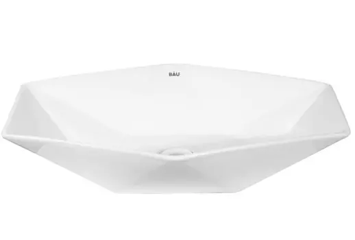 Раковина Runo Poligono 64х40 накладная, белая, шестиугольная