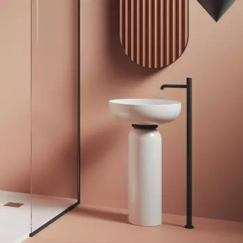 Раковина с пьедесталом ArtCeram Jolie JOL001 05 00 50 см белый матовый/черный