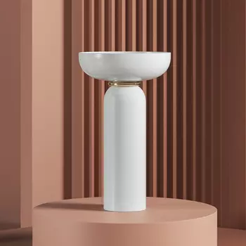 Раковина с пьедесталом ArtCeram Jolie JOL001 05 00 50 см белый матовый/золото