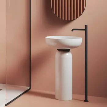 Раковина с пьедесталом ArtCeram Jolie JOL001 01 00 50 см белый глянцевый/черный