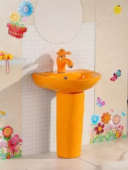 Раковина с пьедесталом Gid Nb192-OR 42х36 оранжевая