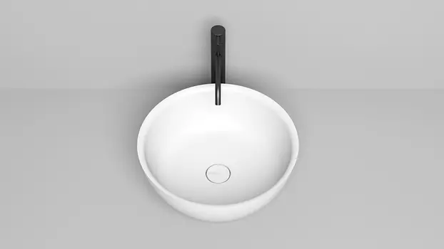 Раковина Salini Alda 02 1102110G 42х42 накладная, S-Sense белый глянцевый