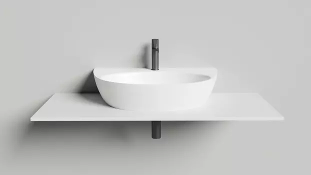 Раковина Salini Alda Wall 03 140313G 60х71 накладная, S-Sence белый глянцевый