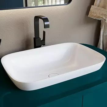 Раковина Salini Marea S-Stone накладная, без перелива, белый матовый