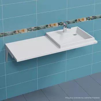 Раковина СанТа Юпитер 120 R над стиральной машиной, без кронштейнов