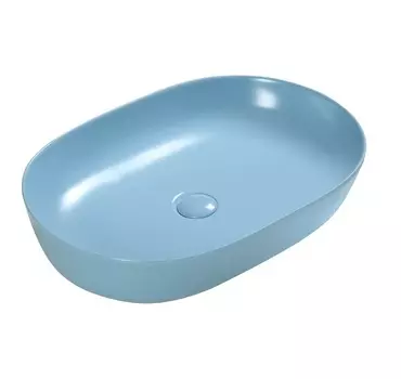 Раковина SantiLine SL-1017BL накладная 60х40 голубая матовая