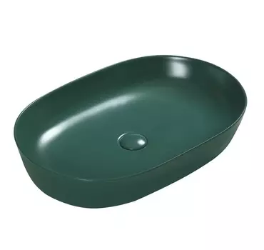 Раковина SantiLine SL-1017G накладная 60х40 зеленая матовая