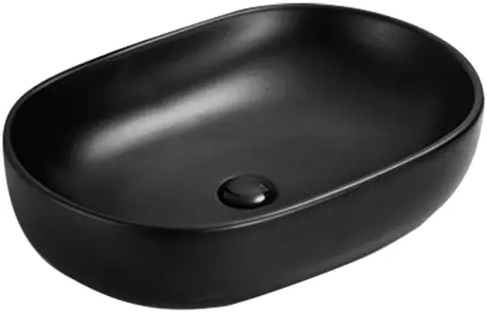 Раковина SantiLine SL-1017MB накладная 60х40 черная матовая