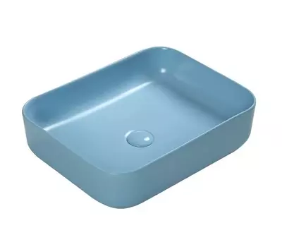 Раковина SantiLine SL-1051BL накладная 50х41 голубая матовая