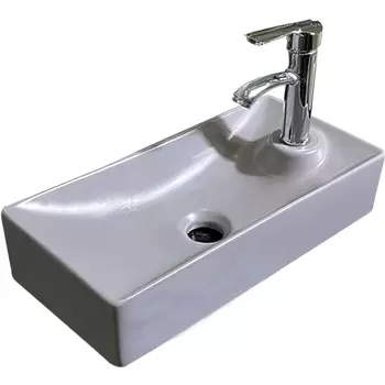 Раковина SantiLine SL-2009LMG накладная/подвесная 43х21 серая матовая