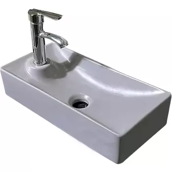 Раковина SantiLine SL-2009RMG накладная/подвесная 43х21 серая матовая