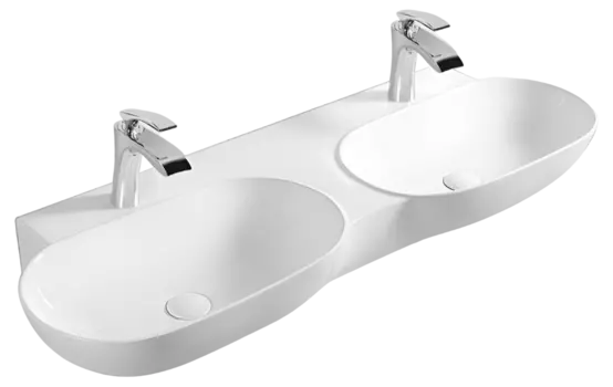 Раковина SantiLine SL-2113 двойная 120х39 см, белая