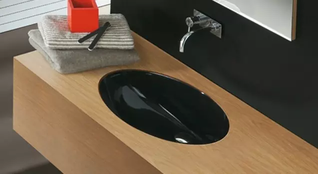 Раковина Simas LFT Spazio LFT74 nero под столешницу 66х39 см, черный глянцевый