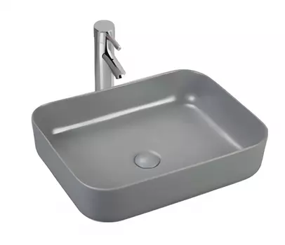 Раковина Sintesi SIN-LVB-APP-409GM накладная серая матовая