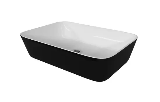 Раковина Stella Polar Миранда 50 накладная, черно-белая