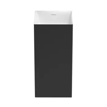 Раковина Wellsee Pure BY Wellsee 230713000 40х40 напольная, отдельностоящая, черный матовый/белый глянцевый