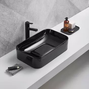 Раковина WeltWasser SK ELBACH 78575-60 MT-BL накладная, черная 61x38 см