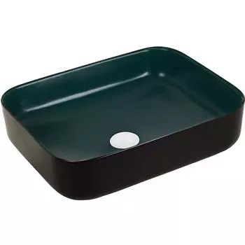 Раковина WeltWasser SK ELBACH M2195 BDG накладная 50x39 см, черная / темно-зеленая