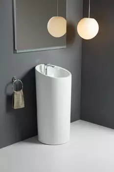 Раковина WeltWasser WW LEERBACH 4546 GL-WT напольная 45х46х97 см, белая глянцевая