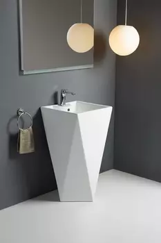 Раковина WeltWasser WW LEERBACH 460 GL-WT напольная 46х46х82 см, белая глянцевая