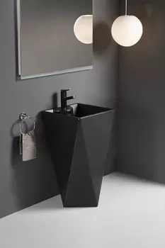 Раковина WeltWasser WW LEERBACH 460 MT-BL напольная 46х46х82 см, черная матовая