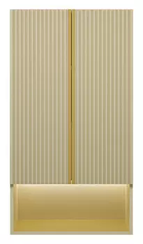 Шкаф Brevita Vega 60 подвесной, над стиральной машиной, бежевый/золото