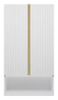 Шкаф Brevita Vega 60 подвесной, над стиральной машиной, белый/золото