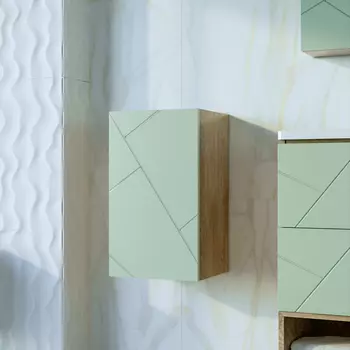 Шкаф Бриклаер Кристалл 35х60 дуб гранж песочный/фисташка