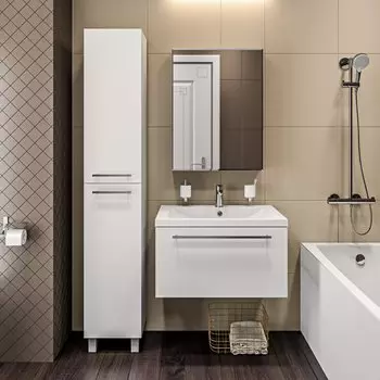 Шкаф-пенал 1MarKa Соната 35Н с 2 дверцами, белый глянец