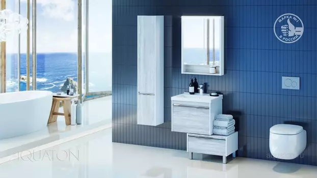 Шкаф-пенал Акватон Капри L бетон пайн