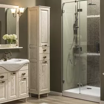 Шкаф-пенал Aquanet Тесса 35 жасмин, золото