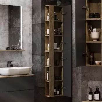 Шкаф навесной Aquaton Терра дуб кантри/антрацит