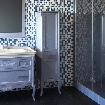 Шкаф-пенал ASB-Woodline Модерн 40 рошфор (белая патина)