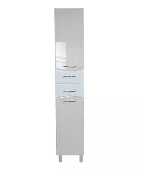 Шкаф-пенал Bellezza Мари 35 напольный, 2 ящика, белый/бежевый