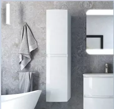 Шкаф-пенал Cezares Vague 30 подвесной, Bianco lucido