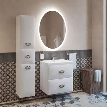 Шкаф-пенал Marka One Ovale 30П White L