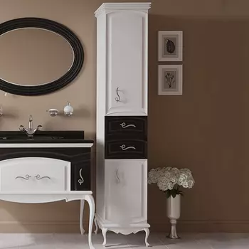 Шкаф-пенал Misty Флоренция бело-черный R