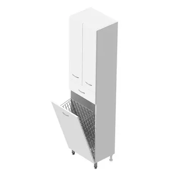 Шкаф-пенал Onika Модерн 46 напольный, белый, с бельевой корзиной